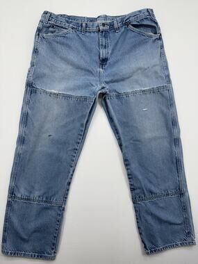 Vintage Dickies Double Knee Pants Mens Denim Baggy Wide Leg Jeans Size 44x34